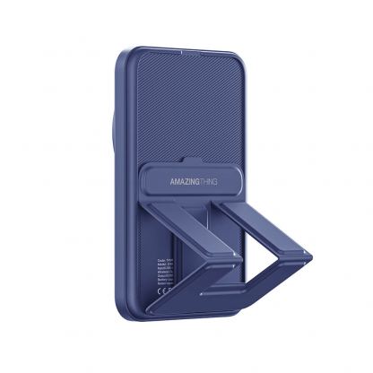 AmazingThing Thunder Pro Stand Magnetic Wireless Power Bank 5000 mAh 22.5W - преносима външна батерия с USB-C порт и безжично зареждане с MagSafe (син) 16