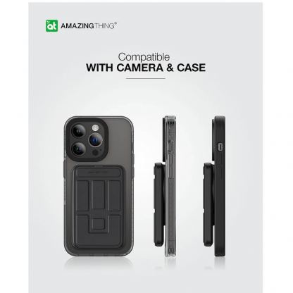 AmazingThing Thunder Pro Stand Magnetic Wireless Power Bank 5000 mAh 22.5W - преносима външна батерия с USB-C порт и безжично зареждане с MagSafe (черен) 17