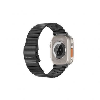 AmazingThing Titan Stainless Steel Band - стоманена каишка за Apple Watch 42мм, 44мм, 45мм, 46мм, Ultra 49мм (черен) 3