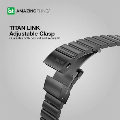 AmazingThing Titan Stainless Steel Band - стоманена каишка за Apple Watch 42мм, 44мм, 45мм, 46мм, Ultra 49мм (черен) 5