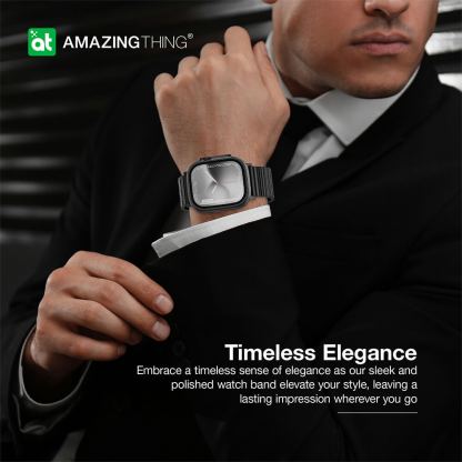 AmazingThing Titan Stainless Steel Band - стоманена каишка за Apple Watch 42мм, 44мм, 45мм, 46мм, Ultra 49мм (черен) 8