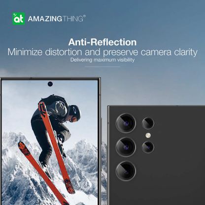AmazingThing Camera Lens Tempered Glass - предпазни стъклени лещи за камерата на Samsung Galaxy S24 Ultra (хамелеон) 5