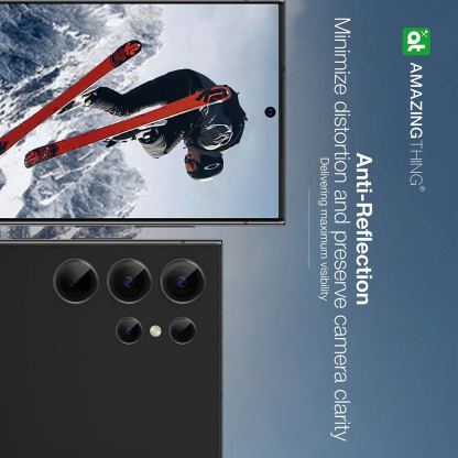 AmazingThing Camera Lens Tempered Glass - предпазни стъклени лещи за камерата на Samsung Galaxy S24 Ultra (сив) 3