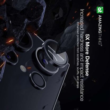 AmazingThing Camera Lens Tempered Glass - предпазни стъклени лещи за камерата на Samsung Galaxy S24 Ultra (сив) 4