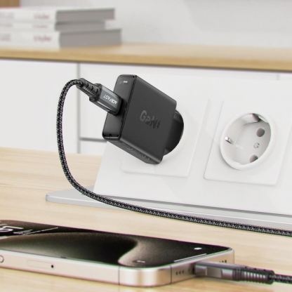 Acefast A65 PD GaN Fast Wall Charger 20W - захранване за ел. мрежа с USB-C изход с технология за бързо зареждане (черен)  5