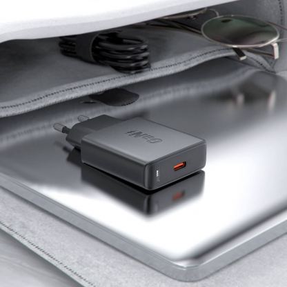 Acefast A65 PD GaN Fast Wall Charger 20W - захранване за ел. мрежа с USB-C изход с технология за бързо зареждане (черен)  6