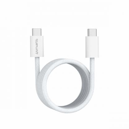 4smarts USB-C to USB-C RollUp Magnetic Cable 100W - здрав кабел с вграден магнитен органайзер за устройства с USB-C порт (150 см) (бял) 5