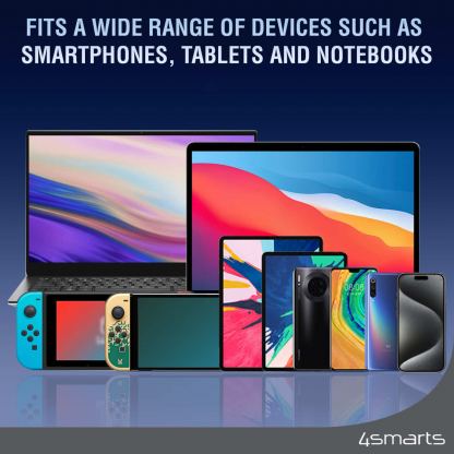 4smarts USB-C to USB-C RollUp Magnetic Cable 100W - здрав кабел с вграден магнитен органайзер за устройства с USB-C порт (150 см) (бял) 11