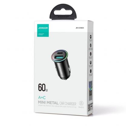 Joyroom Dual Quick Car Charger 60W - зарядно за кола с USB-A и USB-C изходи с технология за бързо зареждане (черен) 5