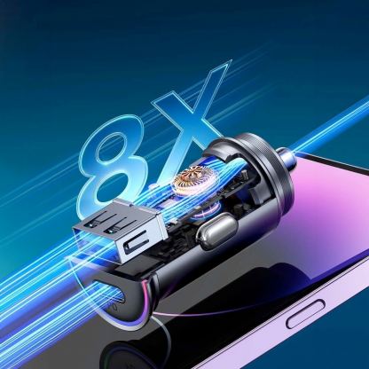 Joyroom Dual Quick Car Charger 60W - зарядно за кола с USB-A и USB-C изходи с технология за бързо зареждане (черен) 11