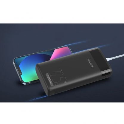 Romoss Ares 20PF Digital Display Power Bank 22.5W 20000 mAh PD - външна батерия с два USB-A и един USB-C изходи и технология за бързо зареждане (черен) 4