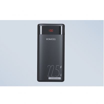 Romoss Ares 20PF Digital Display Power Bank 22.5W 20000 mAh PD - външна батерия с два USB-A и един USB-C изходи и технология за бързо зареждане (черен) 5