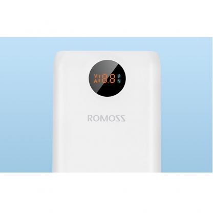 Romoss SW20S Pro Digital Display Power Bank 30W 20000 mAh - външна батерия с два USB-A и един USB-C изходи и технология за бързо зареждане (бял) 8