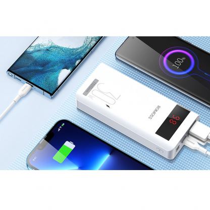 Romoss Sense6PS Pro Power Bank 30W 20000 mAh - външна батерия с два USB-A и един USB-C изходи и технология за бързо зареждане (бял) 9