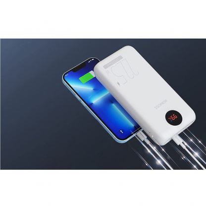 Romoss PSW30PF Digital Display Power Bank 22.5W 30000 mAh - външна батерия с два USB-A и един USB-C изходи и технология за бързо зареждане (бял) 4