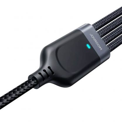 Joyroom Fast 4-in-1 Charging Data Cable 3.5А - универсален USB-A кабел с microUSB, Lightning и 2xUSB-C конектори (120 см) (черен) 2