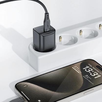 Acefast A73 Mini PD GaN Fast Wall Charger 20W - захранване за ел. мрежа с USB-C изход с технология за бързо зареждане (черен)  5