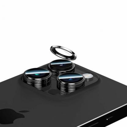 Benks Warrior Tempered Glass Camera Lens Protector - предпазни стъклени лещи за камерата на iPhone 15 Pro, iPhone 15 Pro Max (черен) 2