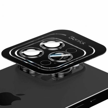 Benks Warrior Tempered Glass Camera Lens Protector - предпазни стъклени лещи за камерата на iPhone 15 Pro, iPhone 15 Pro Max (черен) 3