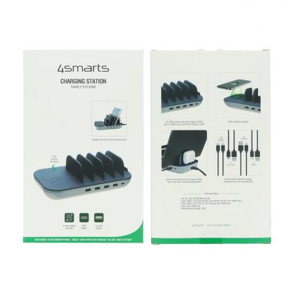 4smarts Charging Station Family Evo 63W - док станция с 4xUSB и 1xUSB-C гнезда и пад за безжично зареждане (тъмносин) 8