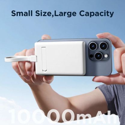 Joyroom Magnetic Power Bank with Lightning cable 20W 10000mAh - външна батерия с USB-C към Lightning кабел, USB-C и Lightning портове (бял) 8