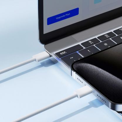 Joyroom Ben Series USB-C to USB-C Cable 60W PD - кабел с въжена оплетка и бързо зареждане за устройства с USB-C порт (100 см) (бял) 8