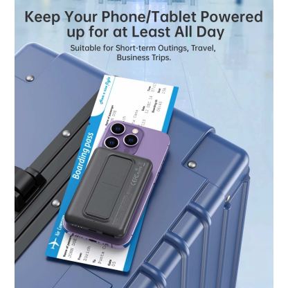 Choetech B662 Wireless MagSafe Powerbank  5000 mAh - преносима външна батерия с USB-C и USB-A портове и безжично зареждане с MagSafe (черен) 6