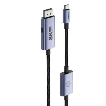 Baseus 8K 60Hz USB-C to DisplayPort Cable (BS-OH176) - кабел с поддръжка на 8K за свързване от USB-C към DisplayPort (черен) 2
