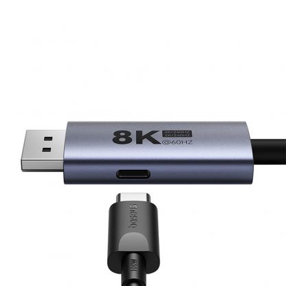 Baseus 8K 60Hz USB-C to DisplayPort Cable (BS-OH176) - кабел с поддръжка на 8K за свързване от USB-C към DisplayPort (черен) 3