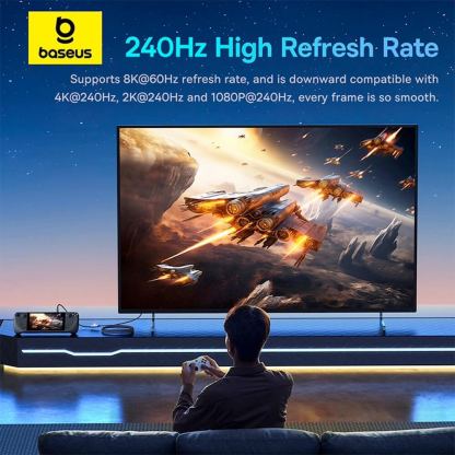 Baseus 8K 60Hz USB-C to DisplayPort Cable (BS-OH176) - кабел с поддръжка на 8K за свързване от USB-C към DisplayPort (черен) 12