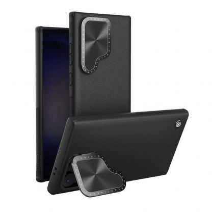 Nillkin CamShield Prop Leather Magnetic Case - хибриден удароустойчив кожен кейс с MagSafe за Samsung Galaxy S24 Ultra (черен) 6