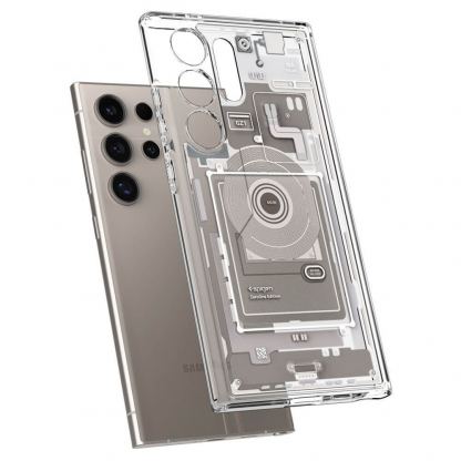 Spigen Ultra Hybrid Zero One Case - хибриден кейс с висока степен на защита за Samsung Galaxy S24 Ultra (прозрачен-титан)  8