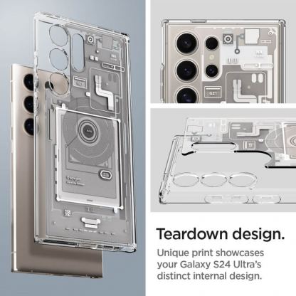 Spigen Ultra Hybrid Zero One Case - хибриден кейс с висока степен на защита за Samsung Galaxy S24 Ultra (прозрачен-титан)  12