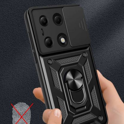 Tech-Protect CamShield Pro Hard Case - хибриден удароустойчив кейс с пръстен против изпускане за Xiaomi Redmi Note 13 Pro 5G, Xiaomi Poco X6 5G (черен) 5