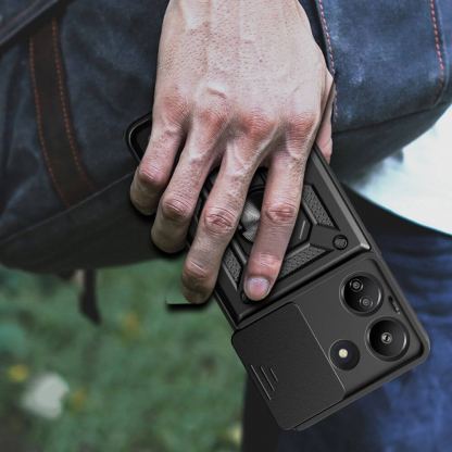 Tech-Protect CamShield Pro Hard Case - хибриден удароустойчив кейс с пръстен против изпускане за Xiaomi Redmi 13C, Xiaomi Poco C65 (черен) 6