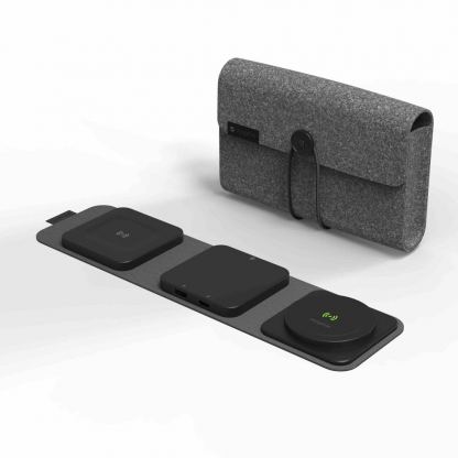 Mophie Snap Plus 3-in-1 Travel Charger - сгъваема поставка (пад) за безжично зареждане за iPhone с MagSafe, Qi съвместими устройства и USB-C и USB-A портове (черен) 7
