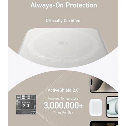 Anker 633 Magnetic Battery MagGo, 10 000 mAh, 15W - външна батерия с USB-C порт и безжично зареждане с MagSafe (бял)  4