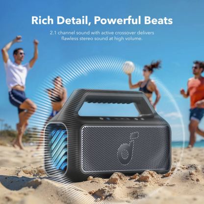 Anker Boom 2 SoundCore Motion Bluetooth Speaker 80W, IPX7 - безжичен блутут спийкър за мобилни устройства (черен) 3