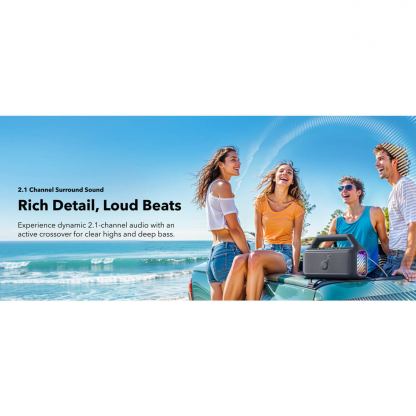 Anker Boom 2 SoundCore Motion Bluetooth Speaker 80W, IPX7 - безжичен блутут спийкър за мобилни устройства (черен) 10