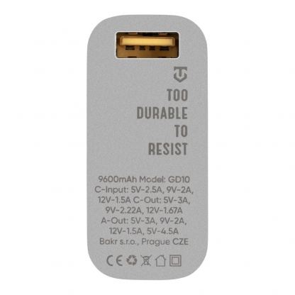 Tactical EDC Brick Power Bank 9600 mAh 22.5W - външна батерия с USB-A и USB-C портове с технология за бързо зареждане (сребрист) 4