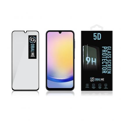 OBALME Tempered Glass Screen Protector 5D - обхващащо и ръбовете стъклено защитно покритие за дисплея на Samsung Galaxy A25 5G (черен-прозрачен) 3