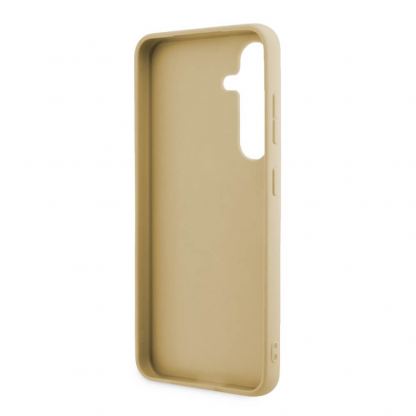 Guess Glitter Flakes Metal Logo Case - хибриден удароустойчив кейс за Samsung Galaxy S24 Plus (златист) 6
