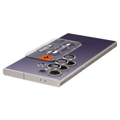 Spigen Glass.tR EZ Fit Optik Pro Tempered Glass 2 Pack - 2 комплекта предпазни стъклени лещи за камерата на Samsung Galaxy S24 Ultra (лилав) 5