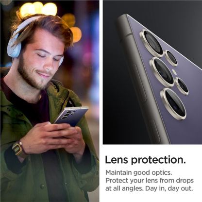 Spigen Glass.tR EZ Fit Optik Pro Tempered Glass 2 Pack - 2 комплекта предпазни стъклени лещи за камерата на Samsung Galaxy S24 Ultra (лилав) 7