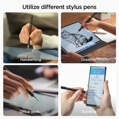 Spigen Universal Stylus Pen - универсална писалка за мобилни устройства с капацитивни дисплеи (черен) 8