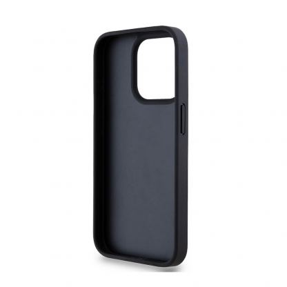 DKNY Repeat Pattern Tonal Stripe Leather Hard Case - дизайнерски кожен кейс за iPhone 15 Pro (черен) 5