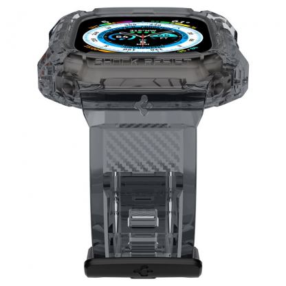 Spigen Rugged Armor Case Pro - удароустойчив TPU кейс с вградена каишка за Apple Watch Ultra 49мм (сив-прозрачен) 4