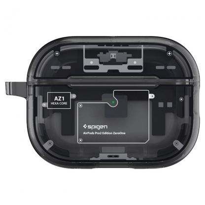 Spigen Ultra Hybrid Zero One Case - хибриден удароустойчив кейс с карабинер за Apple AirPods Pro 2 (черен)  4