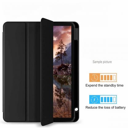 4smarts Folio Basic Case - полиуретанов калъф с поставка и отделение за Apple Pencil за iPad 10 (2022), iPad 11 (2025) (черен) 2