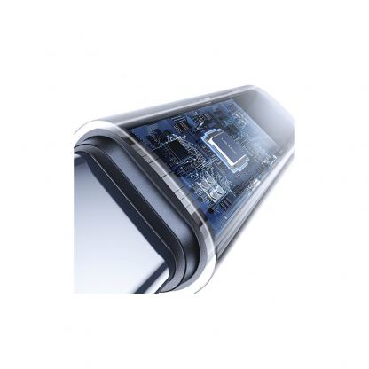 Usams Digital Display USB-C to USB-C Adapter 100W - адаптер от USB-C женско към USB-C мъжко с дисплей за мобилни устройства с USB-C порт (тъмносив)  3